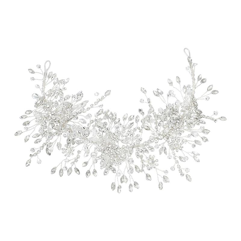 

Headpieces Fashion Crystal Crown Tiara Flower Accessories Head Band Jewelry Headwear Headdress For Bride Wedding Women Birthday Girls