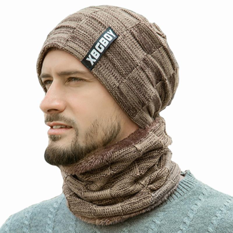 

Bandanas 2022 Winter Beanie Hats Scarf Set Warm Knit Hat Skull Cap Neck Warmer With Thick Fleece For Men Women Braga Cuello Hombre