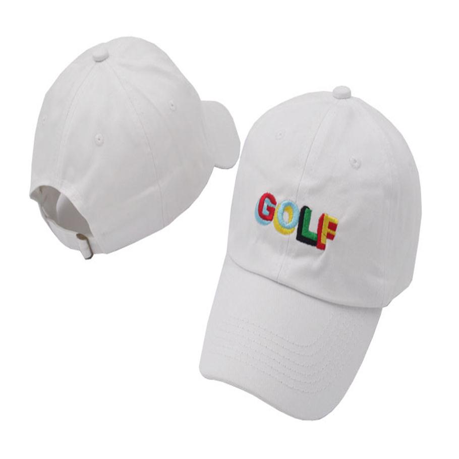 

Whole Tyler The Creator Golf Hat Embroidery snapback caps baseball hat for men and women ajustable dad hat286s, White