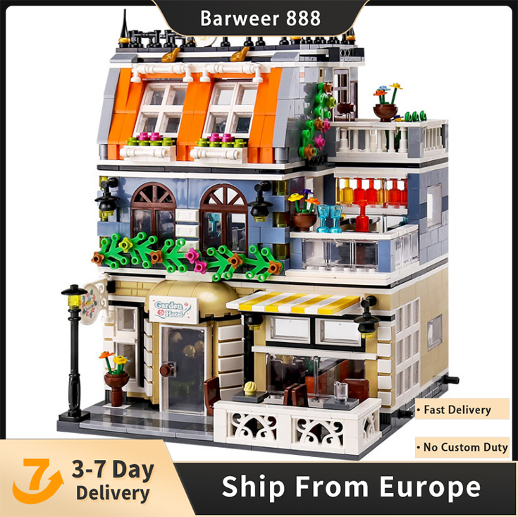 

Creator City Street view Block Series Advanced model Garden Hotel 1316pcs Building Blocks Bricks Spelling Toys QL0940