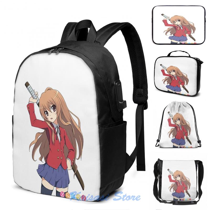 

Backpack Funny Graphic Print Toradora USB Charge Men School Bags Women Bag Travel Laptop, Drawstring bag