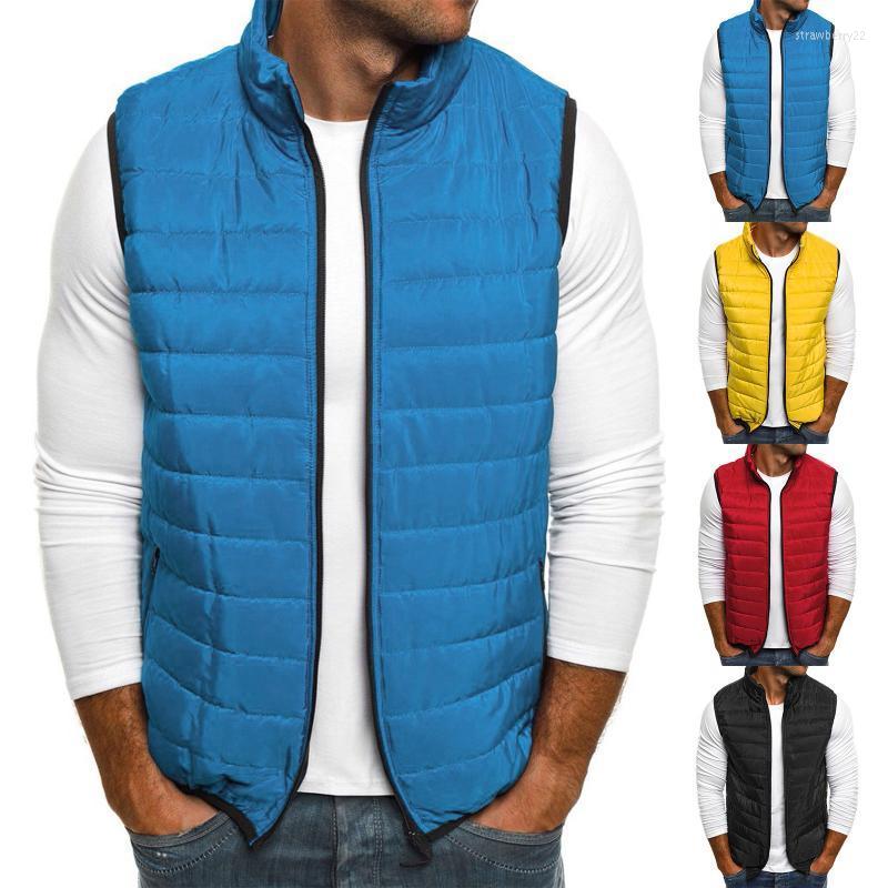 

Men' Vests Winter Sleeveless Jacket Big Sizes Black Vest Autumn Casual Warm Thick Coats Male Cotton-padded Fashion Men Waistcoat Stra22, Yellow
