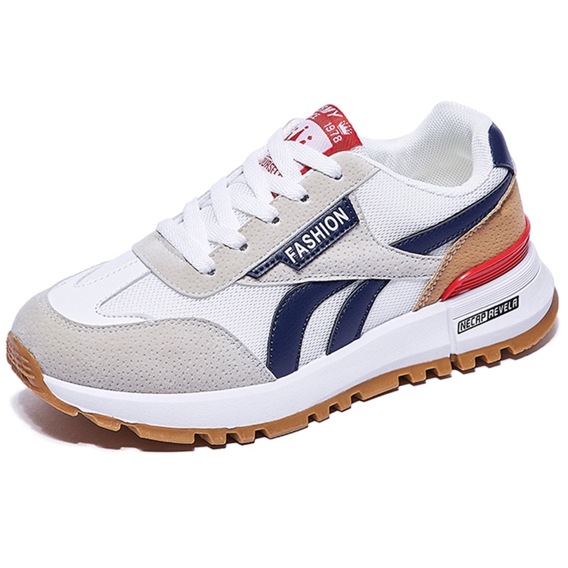 

Sepatu Wafel Pasangan Wanita Musim Semi Jaring Baru Olahraga Ringan Nyaman Lari Kasual Siswa 220614, Black j2216