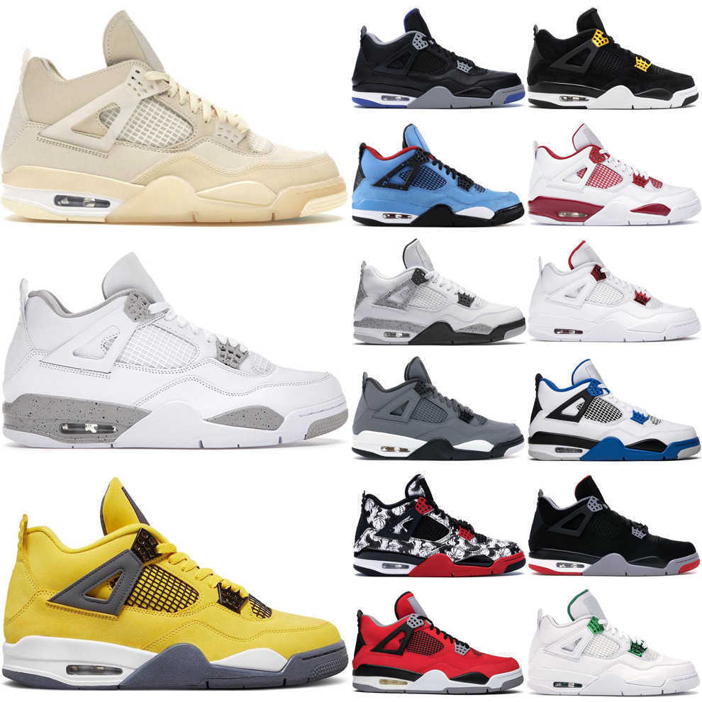 

jumpman 4 4s basketball Shoes University blue white oreo Infrared shimmer red thunder metallic purple black cat paris bred men's sneakers, # 35
