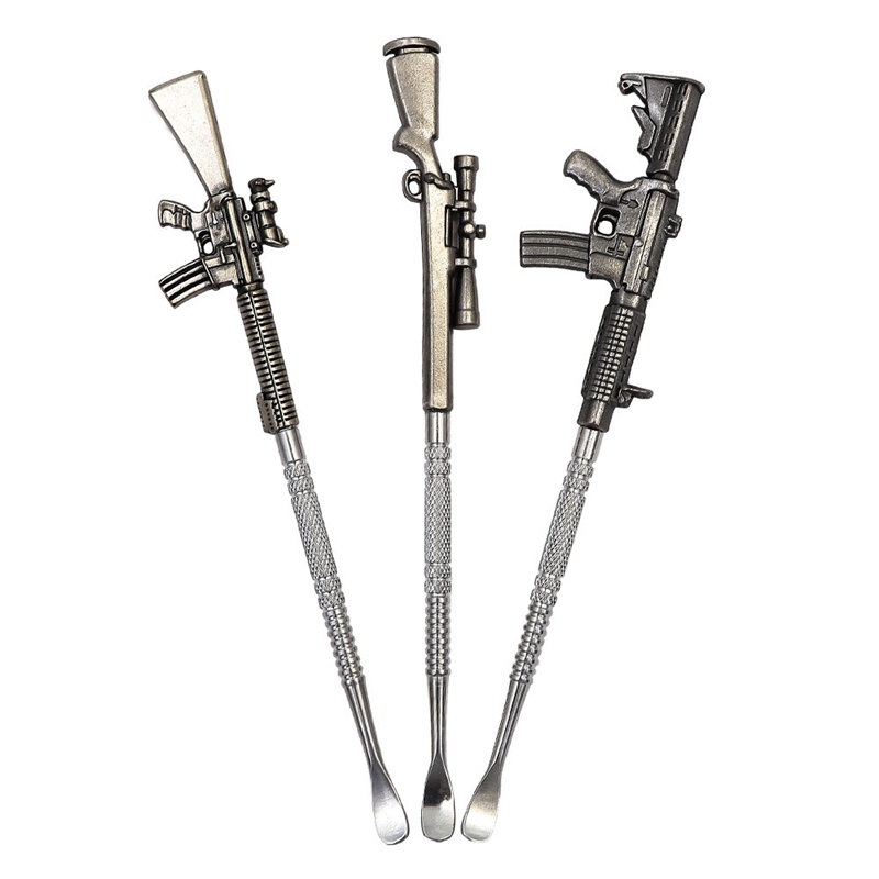 

Gun Style Dab Tools Wax Carving Tool Dabber Tool Atomizer Tank Metal 160mm Long Jar Stick Spoon Ear Pick for Dry Herb DHL
