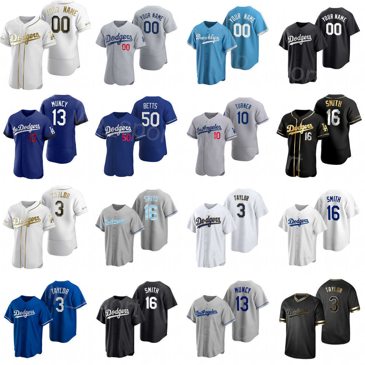New City Connect Baseball 13 Max Muncy Jersey 50 Mookie Betts 16 Will Smith 10 Justin Turner 35 Cody Bellinger 3 Chris Taylor Stitted Flexbase Co
