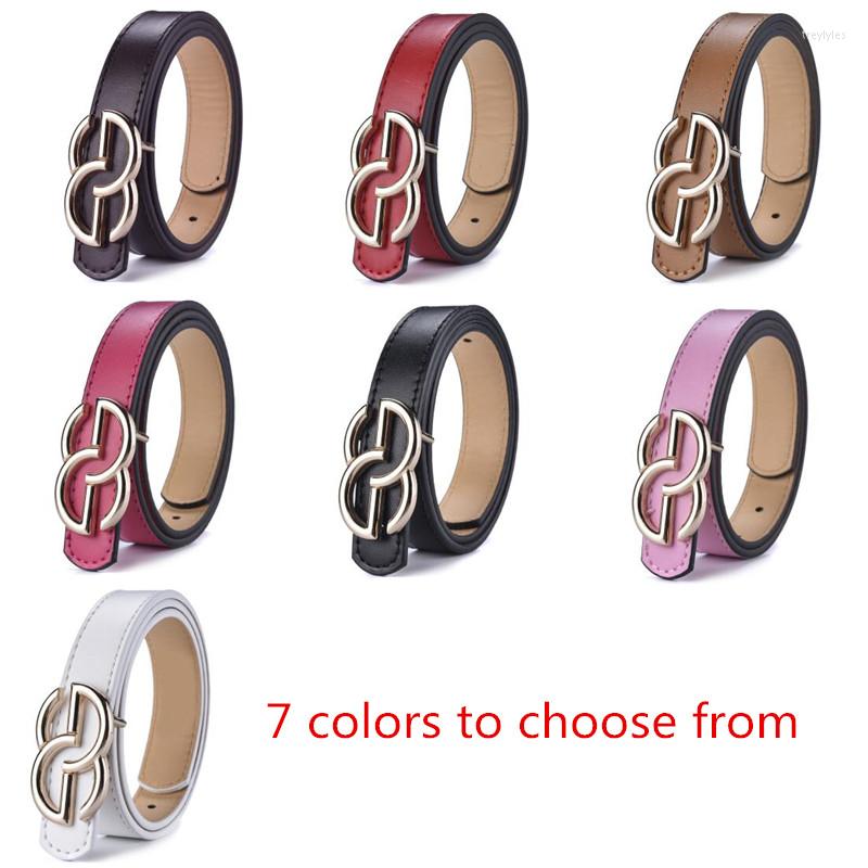 Ceintures 1psc luxe enfants ceinture de haute qualité en cuir fine mode garçons filles alliage boucle jean taille 80cmceintures