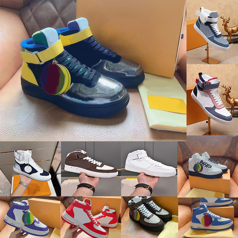 

High top men Running shoes lacet white green one black 1 Ten Trainers L Europe patch trail Tripartite joint Sneakers off size 38-45, Item#22