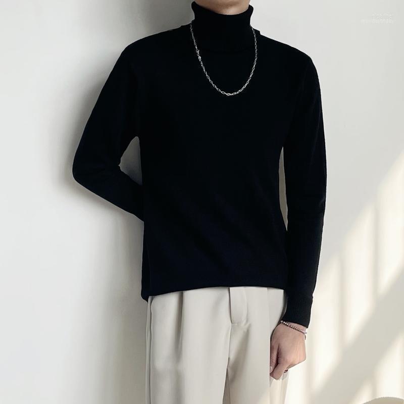 

Men's Sweaters Autumn Winter Turtleneck Simple All Match Slim Fit Casual Men Clothing Solid Knitted Pullovers Pull Homme 3 Colors Olga22, Black
