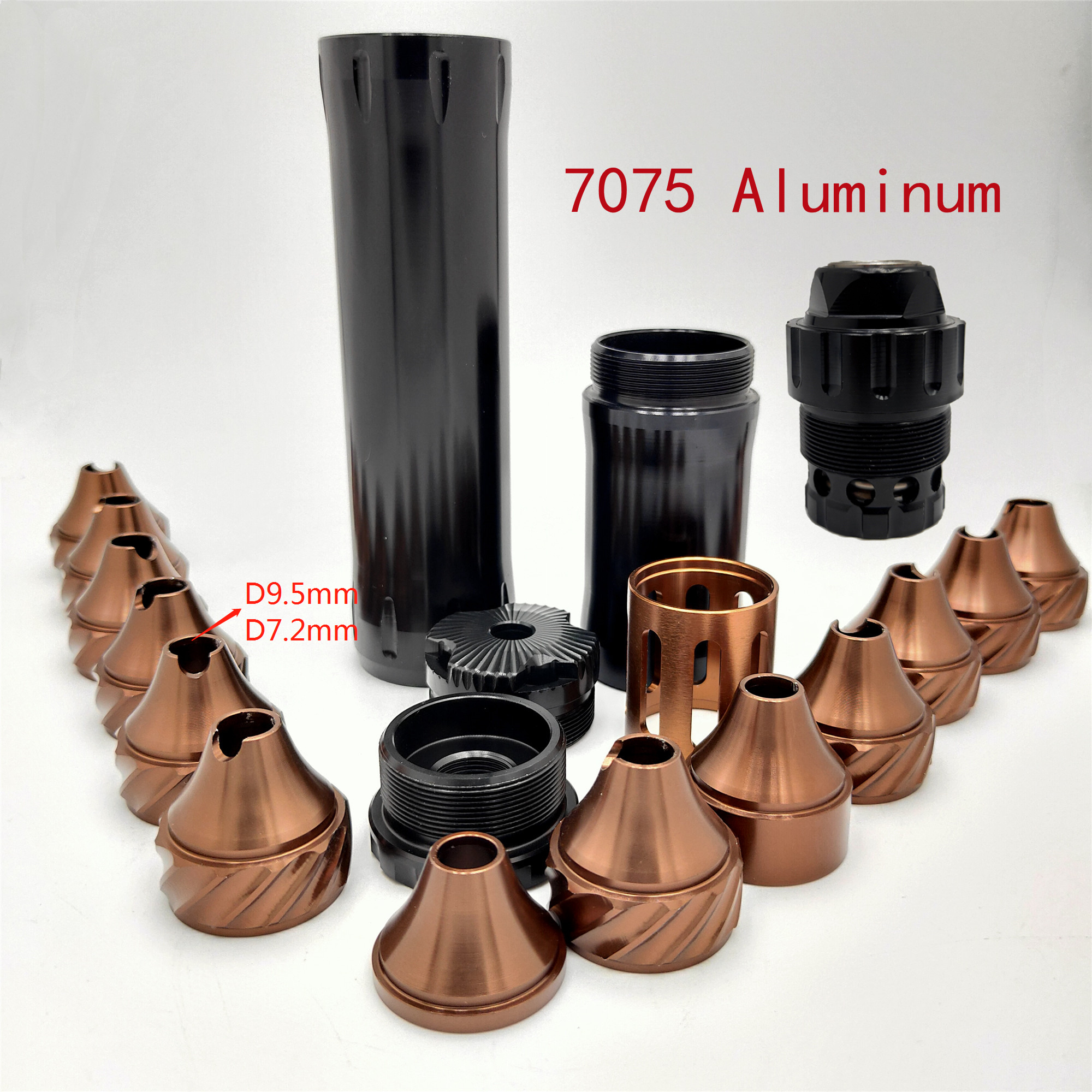 

L 10INCH 6INCH D 1.65 INCH 7075 Aluminum fuel SOLVENT TRAPS tank 1/2-28 5/8-24 FUELFILTER STAINLESS STEEL BOOSTER Caliber 9mm