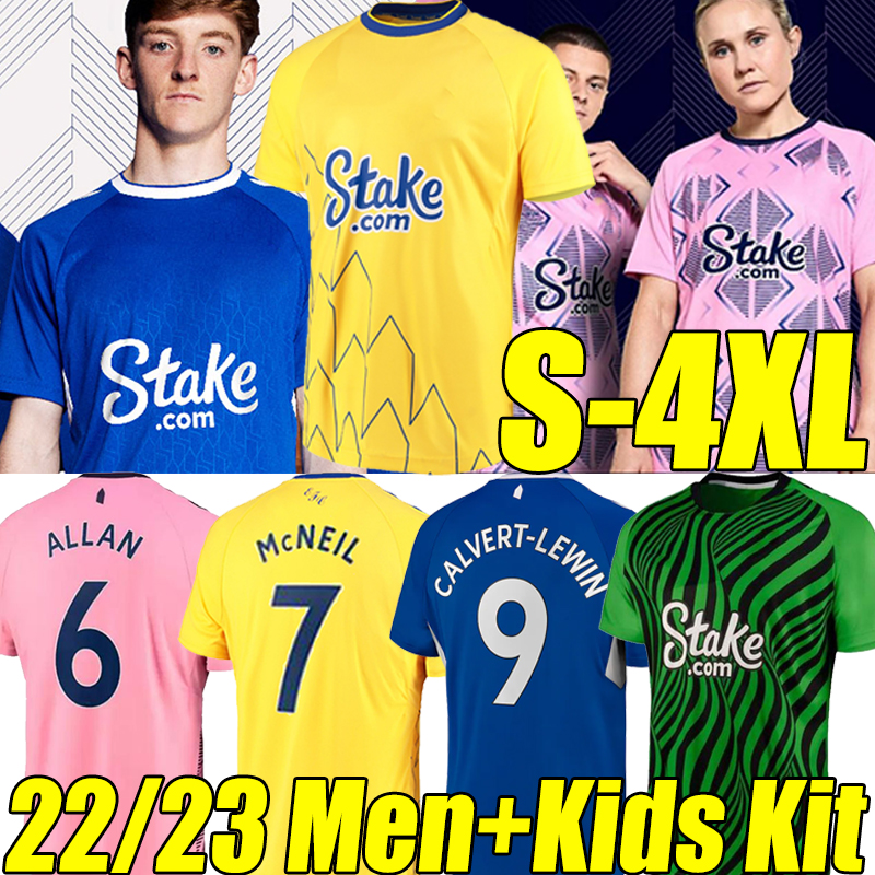 

4XL 22/23 The Toffees third soccer jerseys ANDRE GOMES DELE CALVERT-LEWIN GRAY TOWNSEND DOUCOURE Y.MINA HOLGATE MYKOLENKO GORDON 2022 2023 football shirt men kids kit, 21-22 home