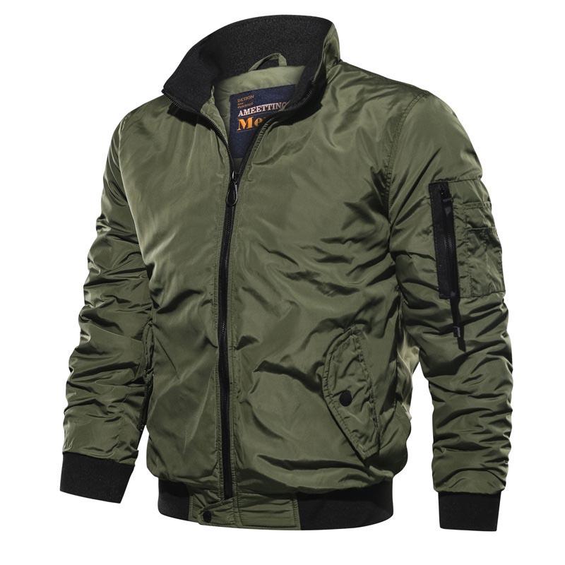 

Men's Jackets Mcikkny Men Fashion Casual Bomber Military Cargo Outwear Coats For Male Size -5XL Zipper PocketsMen's, Black