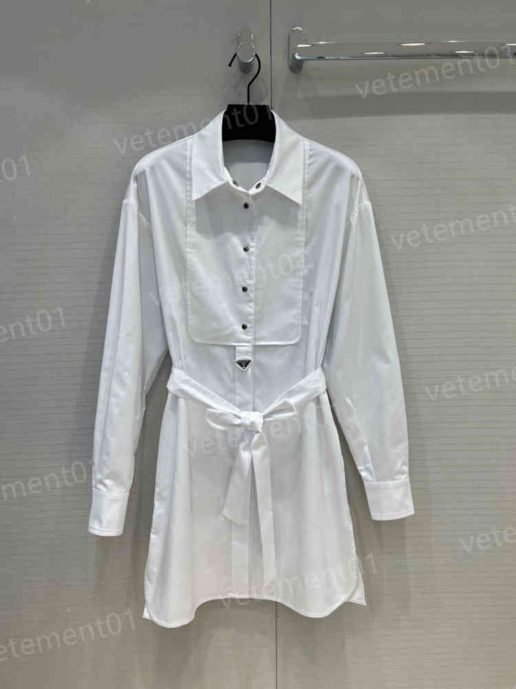 

Brand Women Dresses Fashion Brand Casual White Solid Drop Shoulder Lapel Loose Long Sleeve Shirt Dress Luxury Designer Dresses For Women Clothing 0912, 17