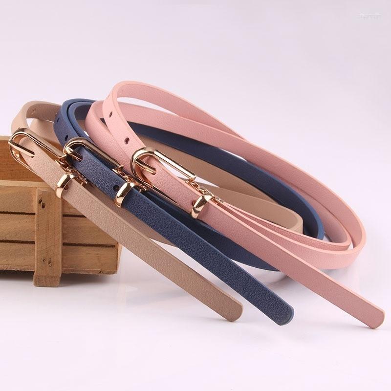 

Belts Women Faux Leather Candy Color Thin Skinny Waistband Adjustable Belt Dress StrapBelts, White
