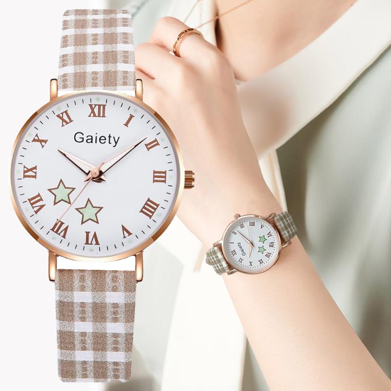 

Wristwatches Women Fashion Luminous Watch Quartz Leather Ladies 2022 Brand Simple Rome Dial Woman Clock Montre Femme, Brown