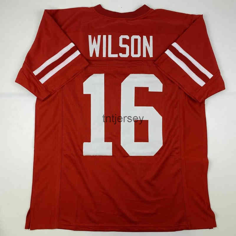 Mit GOEDKOPE CUSTOM Nieuwe RUSSELL WILSON Wisconsin Red College Stitched Football Jersey GESTIKT VOEG ELK NAAMNUMMER TOE