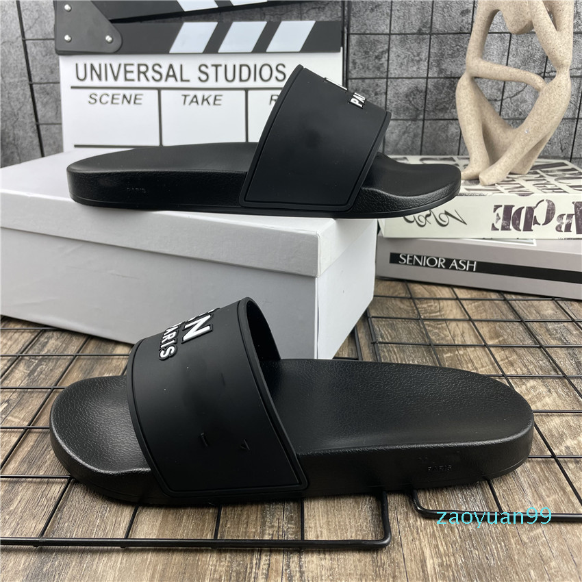 

Paris Sliders Mens Womens Summer Sandals Beach Slippers Ladies Flip Flops Loafers Black White Pink Slides Chaussures Tongues Shoes Home Sand, White red