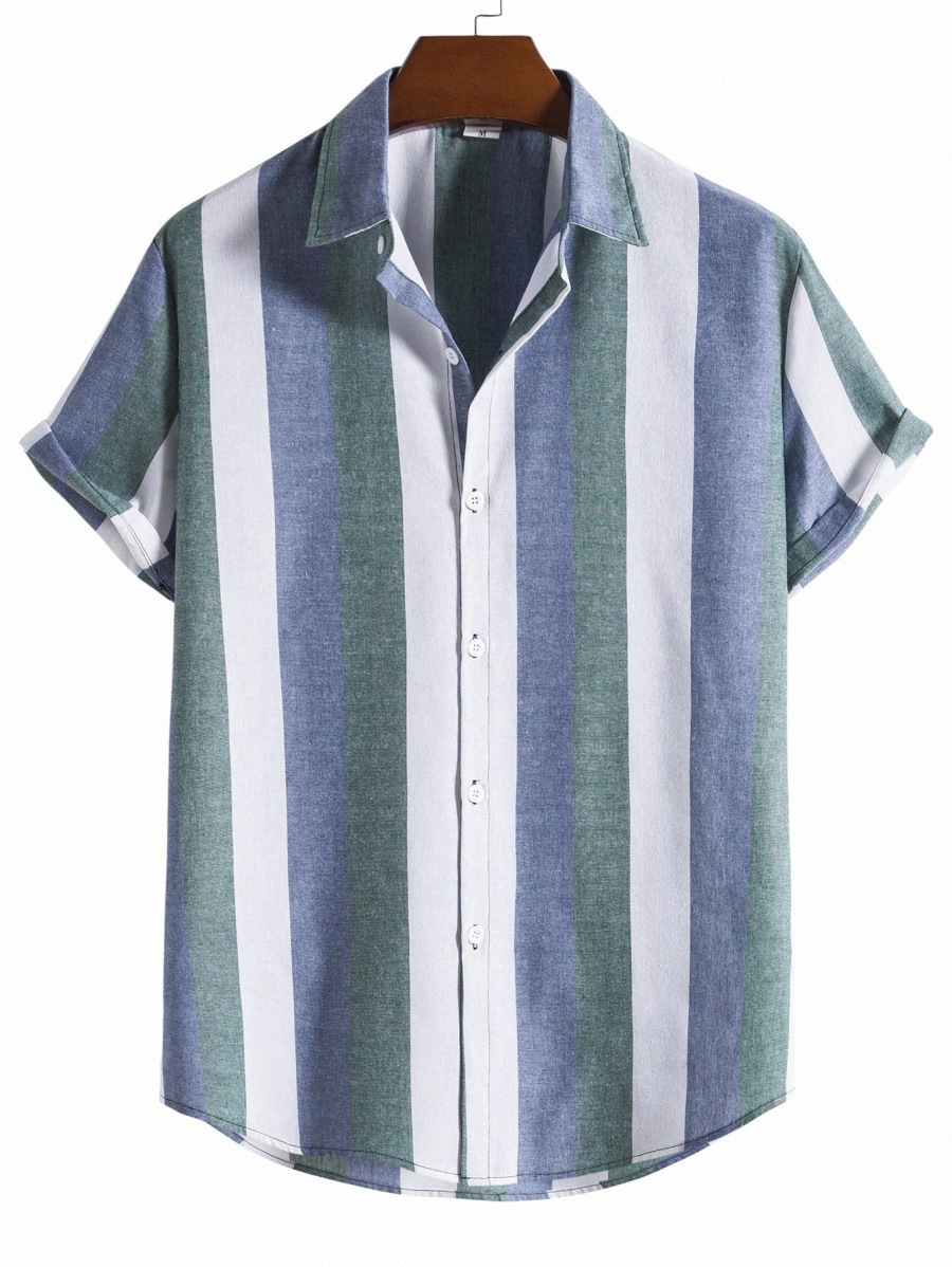 

men Block Striped Shirt J0SH#, Multicolor