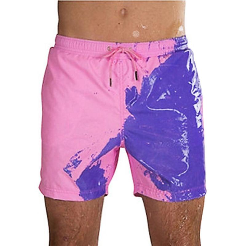 

Men' Shorts 2022 Est Swimwear Color-Changing Swimming Beach Men Swim Trunks Swimsuit Discoloration, Blue