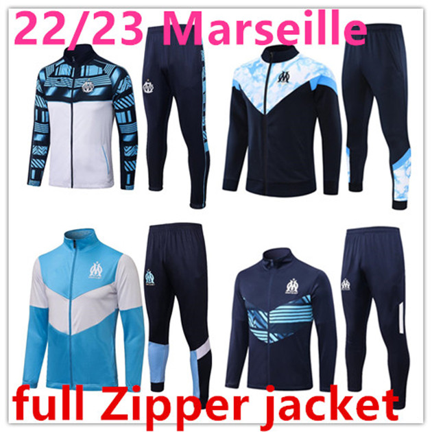 

22 23 Marseilles men tracksuit soccer jacket sets Survetement 2022 2023 OM maillot foot MILIK PAYET football jackets training suit jogging, Blue