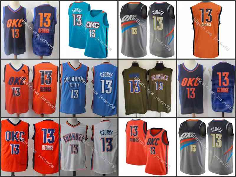 

Oklahoma''City''Thunder''men 13''Paul''George retro Basketball''Jersey
