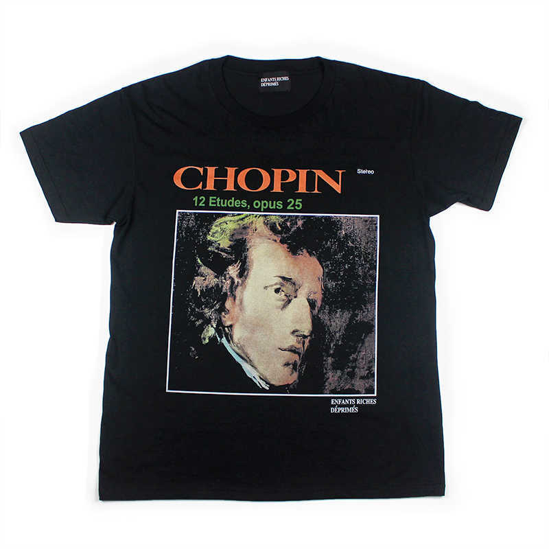 T-shirts hommes ERD mélancolie riche deuxième génération Chopin Piano luxe haute rue mode impression lâche T-shirt à manches courtes