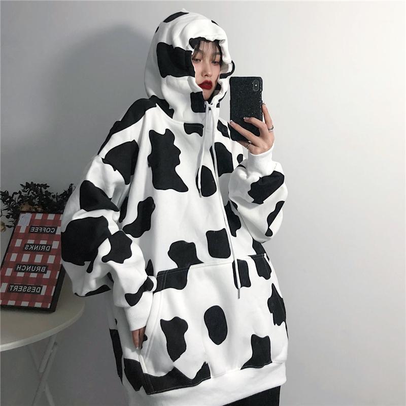 

Japanese Loose Cows Plus Velvet Thick Hooded Sweatshirt Women Women's Hoodies & Sweatshirts, Unfertile