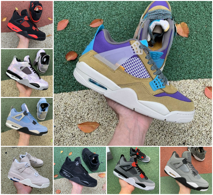 

Jumpman University Blue 4 4s Basketball Shoes 2022 Fire Mens Womens Military Black Cat White Cement Oreo Bred Sail Red Thunder Infrared Bred Cool Grey Sports Sneakers, Bubble package bag