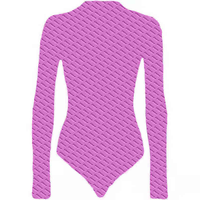 

Full Letter Print Womens T Shirts Tights Fashion Brand Ladies Bottoming Shirt Long Sleeve Bodysuit Clothing, Purple