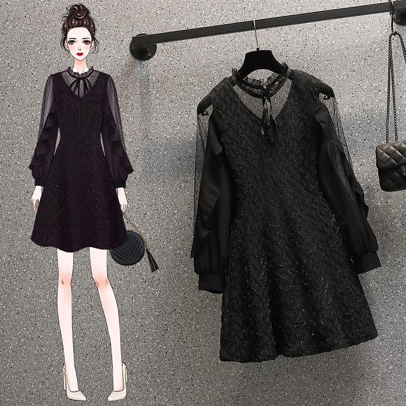 

Plus Size Dresses 2022 Autumn And Winter Fashion Women's Dress Vintage Party Big Ladies Tunic Oversized Clothing U367 Echm22, Photo color