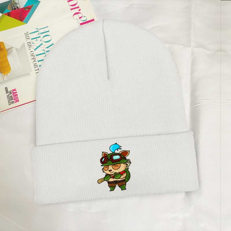 

Berets Little Teemo Skullies Beanie League Of Legends Game Knitted Bonnet Adults Warm Caps Outdoor Hip Hop Brimless Elastic HatsBerets, Red