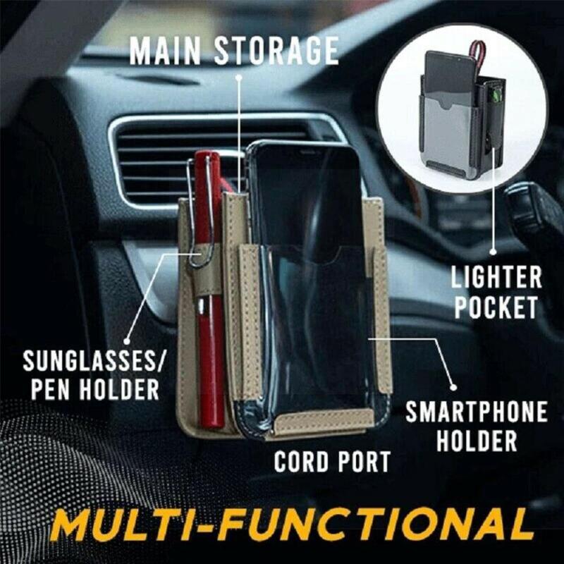 

Car Organizer Multipurpose Air Outlet Pocket Mobile Phone Hanging Storage Bag Vehicle Screen Interior D6V7