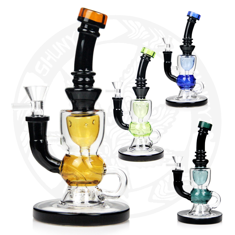 

High quality Dab Rig hookah glass bong recycler smoking water pipe