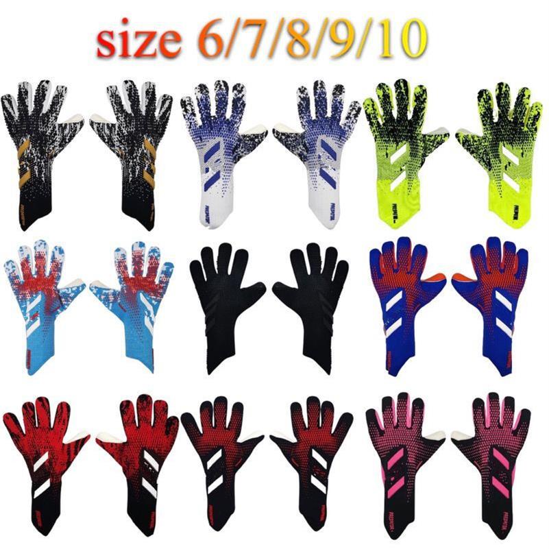 

4MM Goalkeeper Gloves Finger Protection Professional Men Football Gloves Adults Kids Thicker Goalie Soccer glove205o, Green