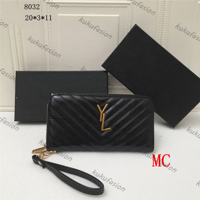 

Women Designer Wallets Fashion Gold Letter Mens Purses Zipper Cardholder Woman Y Wallet Coin Pocket PU Leather Card Holder Small Clutch Bag, Black
