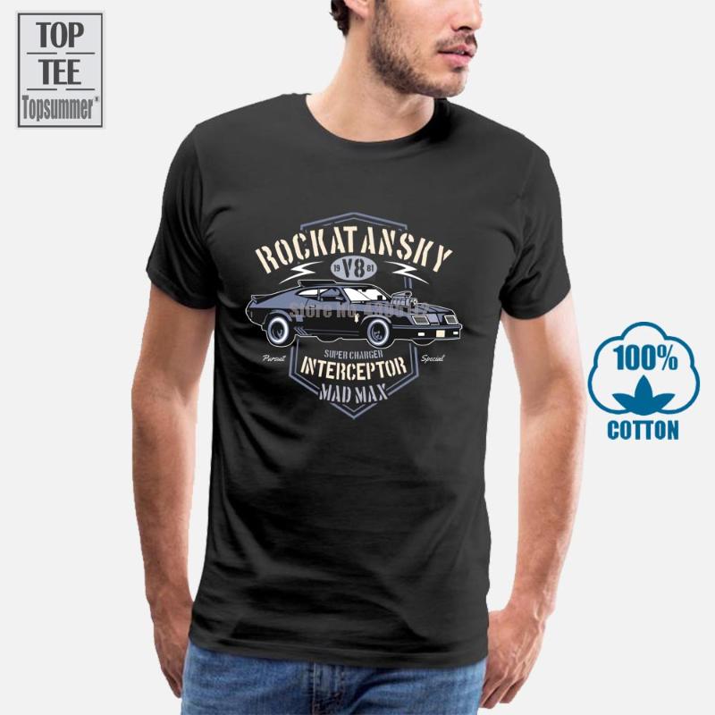 

Men's T-Shirts Rockatansky Mens Mad Max Inspired T Shirt Supercharger Interceptor Car Film, 0305211-red