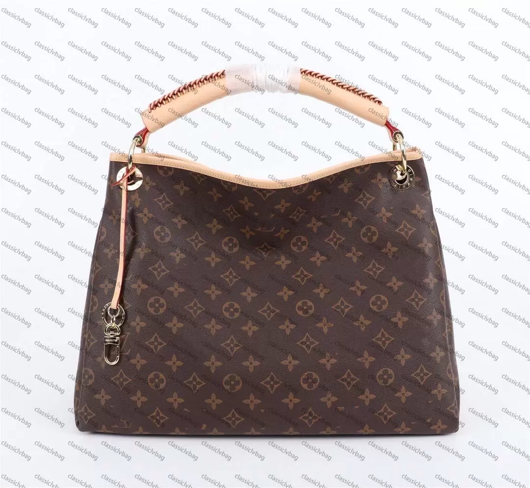 

LVs YSLs Louiseity Viutonity Brown flower genuine bags leather M40249 Artsy MM size women handbags purses shopping bag Tote clutch shoulder bags Brown checker