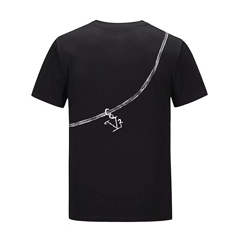 

Men's Tops Spring/Summer New Fashion Brand Letter Print Short Sleeve Designer Star Same Men's Crewneck T-Shirt Trend High Luxury, White