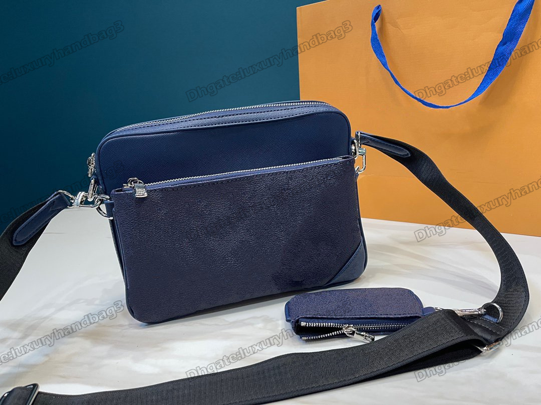 

New Trio Messenger Bag 3 in 1 Wallet Monograms Shoulder Bags Small Coin Purse Cross Body Cowhide Leather Mens Designer Bags