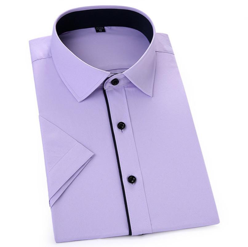 

Men's Casual Shirts Fashion 2022 Summer Men Shirt Short Sleeved Solid Twill Male Formal Business White Camisa MasculinaMen's Men'sMen's, D2030-11