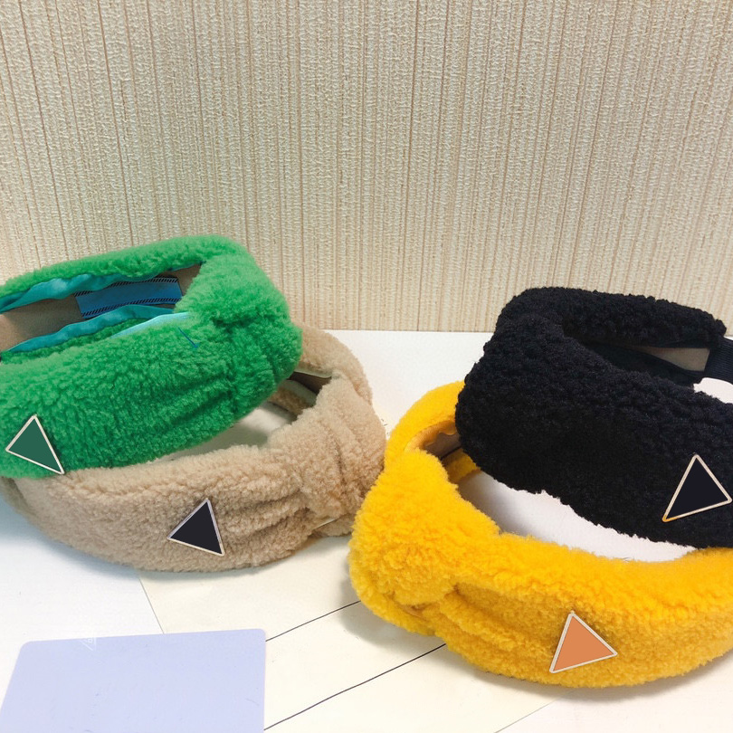 

Simple Plush Knotted Headbands Fluffy Wool Hair Hoop Women Autumn Winter Wide Brim Hairband