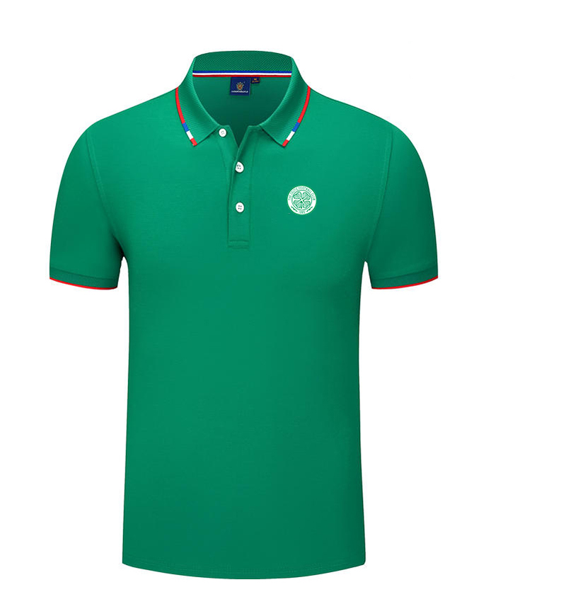 

Celtic F.C. Men's and women's POLO shirt silk brocade short sleeve sports lapel T-shirt LOGO can be customized, No 6