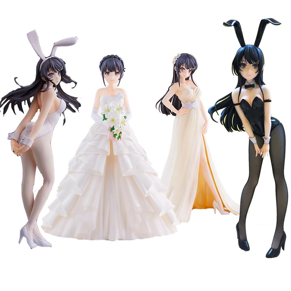 

soft body Rascal Does Not Dream of Bunny Girl Senpai Sakurajima Mai Sexy Anime PVC Action Figure toy Collection Model Doll Gifts2076, 25cm black no box