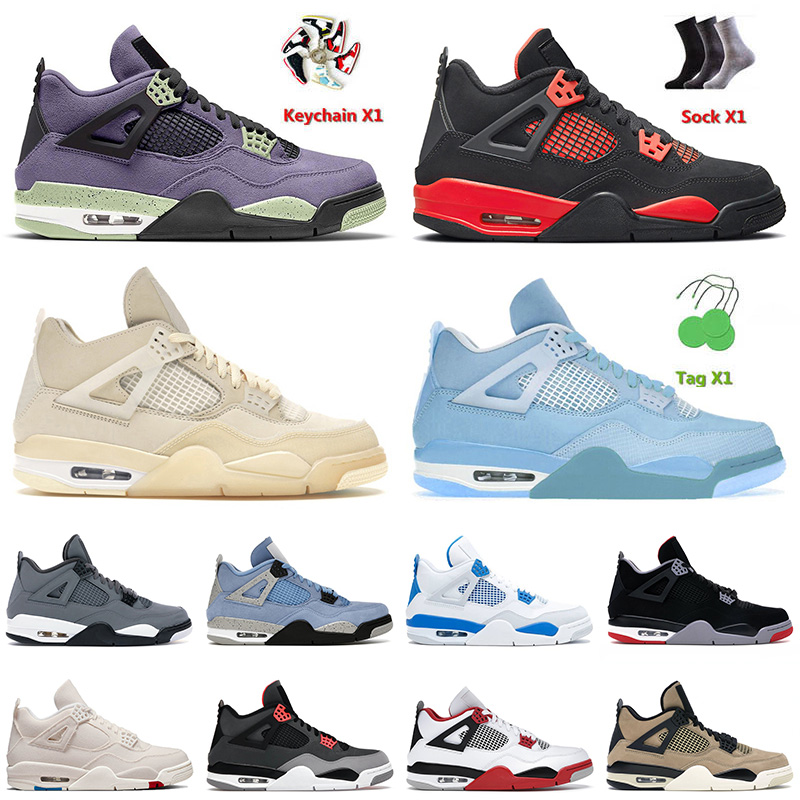 

2022 Top Quality OG Jumpman 4 4s IV Mens Basketball Shoes Red Thunder University Blue Sail Shimmer Taupe Haze Starfish Men Women Trainers Sneakers, D49 red thunder 40-47