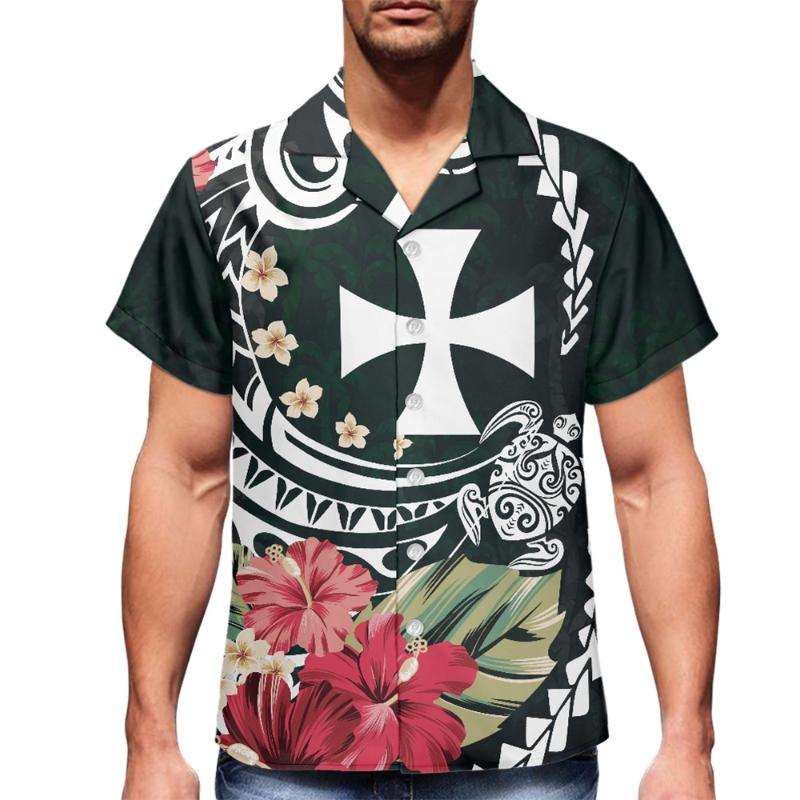 

Men's Casual Shirts Drop Custom Loose Shirt Polynesian Wallis And Futuna Floral Print Button Down Blouses Summer Beachwear Men ShirtMen's, Wmy22040206f16