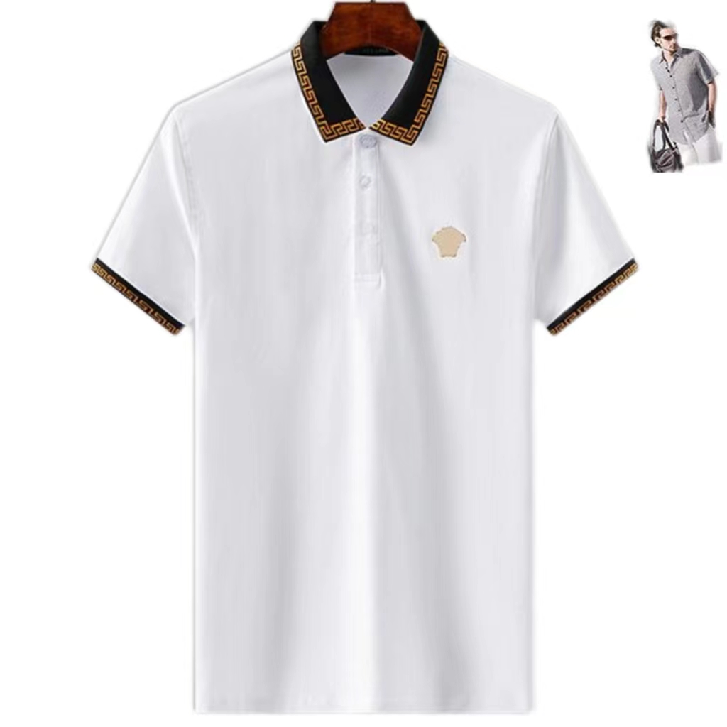 

2022ss Designer Polo Shirts Men Luxury Polos Casual Mens T Shirt Snake Bee Letter Print Embroidery Fashion High Street Man Tee08, White
