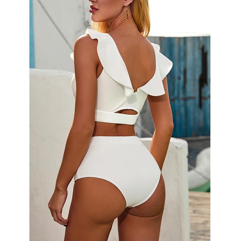 

Women' Swimwear Ruffle 2022 Bikini Set Swimsuit Women Push Up Female White Bathing Suits Summer Beach Wear Swimming Suit Biquini