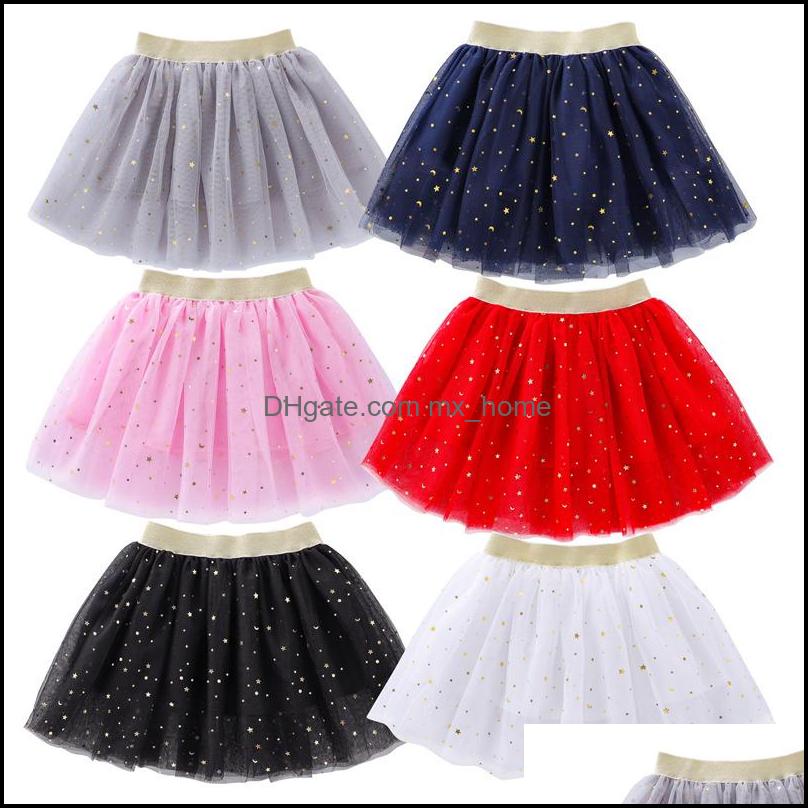 

Skirts Skorts Baby Kids Clothing Baby Maternity Girls Net Yarn Mesh Gauze Children Star Glitte Dh2Di, Black