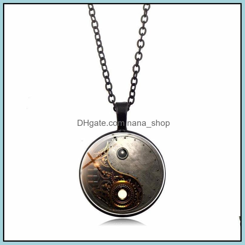 

Pendant Necklaces Pendants Jewelry Gossip Yin Yang Necklace Round For Men Woman Taoist Chinese Mystical Dh0M5