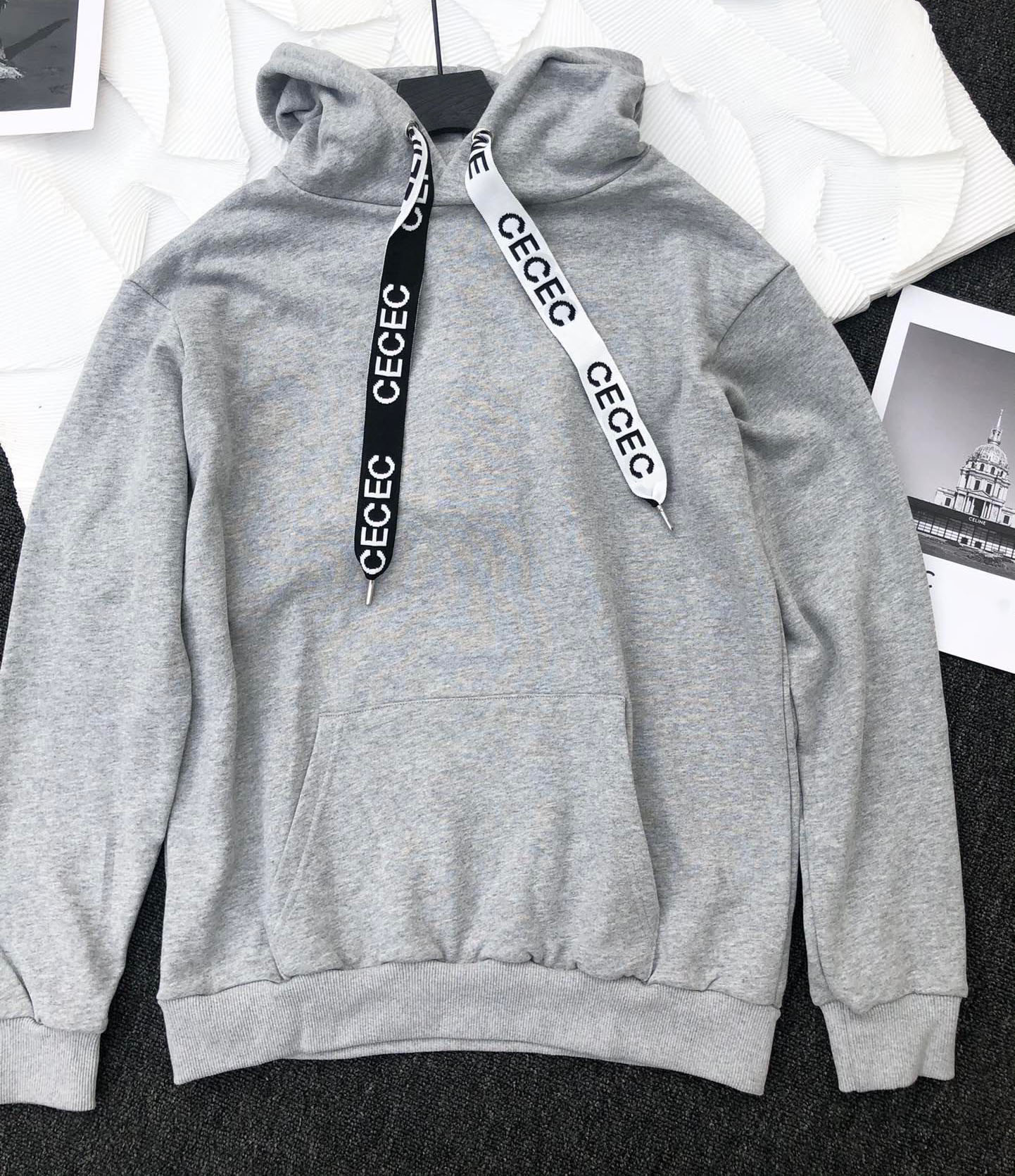 

New AOP jacquard letter knitted sweater in autumn / winter 2022acquard knitting machine e Custom jnlarged detail crew neck cotton cf64see3w, Gray